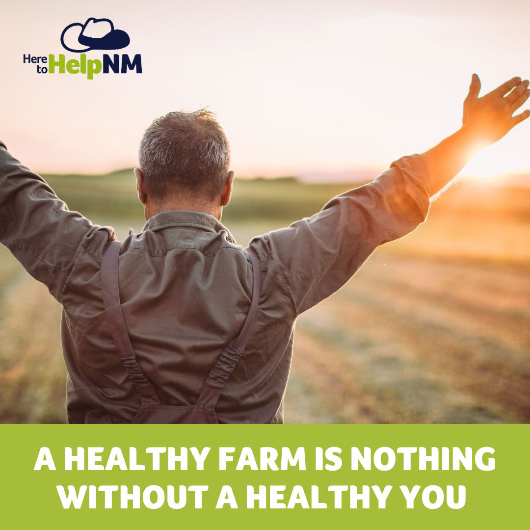 Here to Help graphic that states 'A healthy farm is nothing without a healthy you'