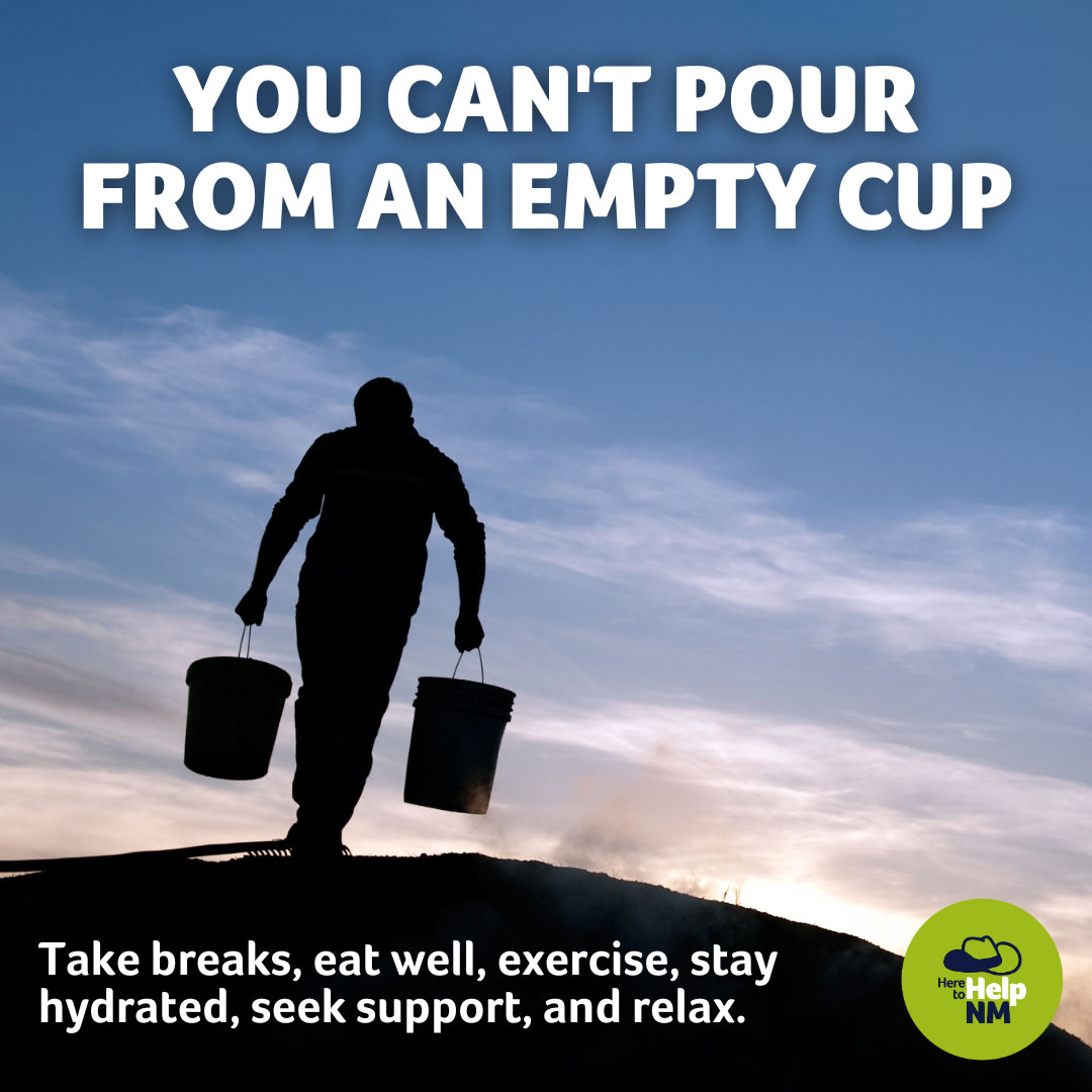 Here to Help graphic that states 'You can't pour from an empty cup''