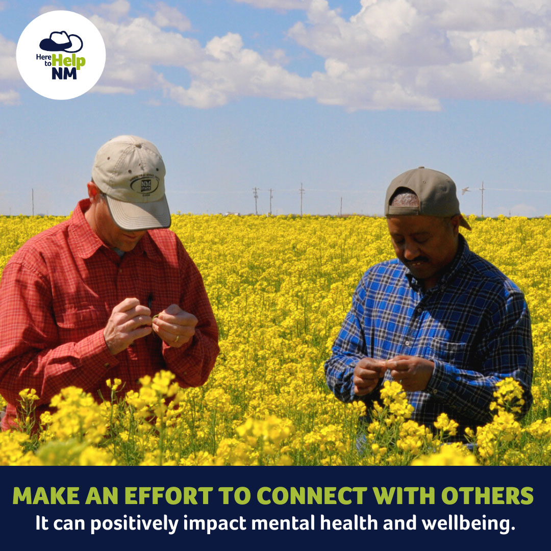 Here to Help graphic that states 'Make an effort to connect with others'