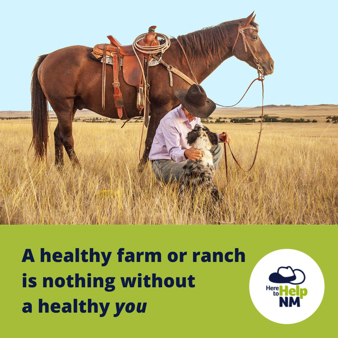 Here to Help graphic that states 'A healthy Farm or ranch is nothing without a healthy you'
