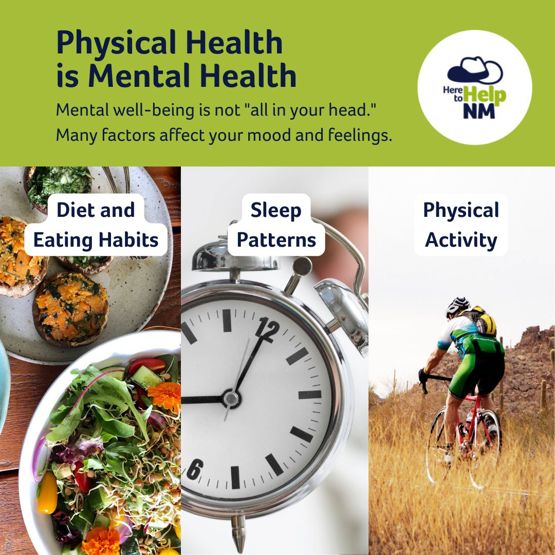 Here to Help graphic that states 'Physical Health is Mental Health'